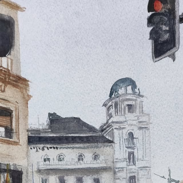 Acuarela de un edificio